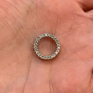 100% Natural Diamond 14K White Gold Pendant